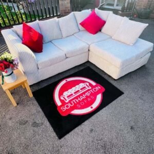 Cream Cord L Shape Corner Sofa