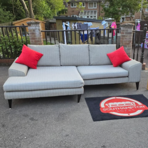 French Connection Light Grey Corner Sofa L Shape